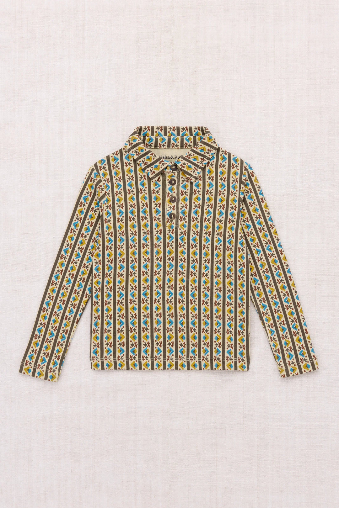 Long Sleeve Polo - Alabaster Gallup