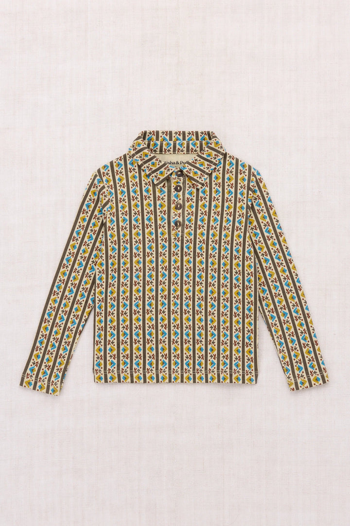 Long Sleeve Polo - Alabaster Gallup