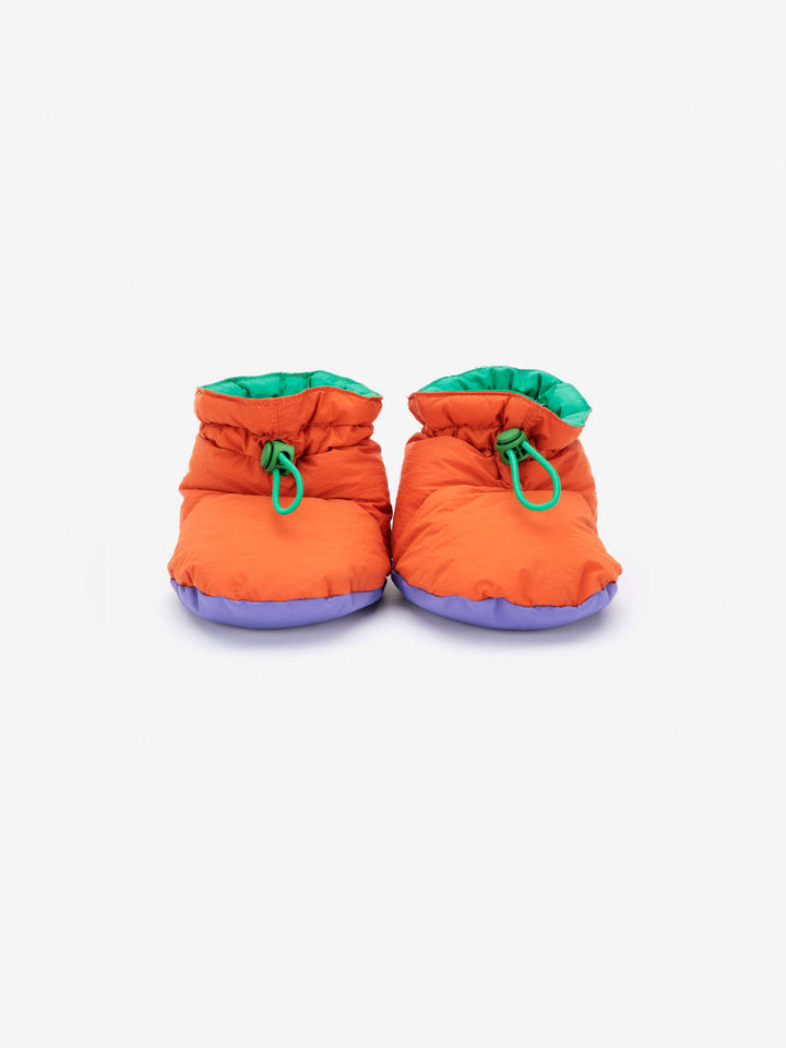 Padded Baby Booties - Red/Purple