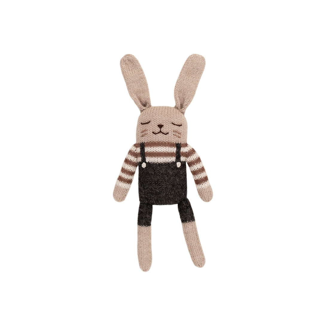 Bunny, black overalls