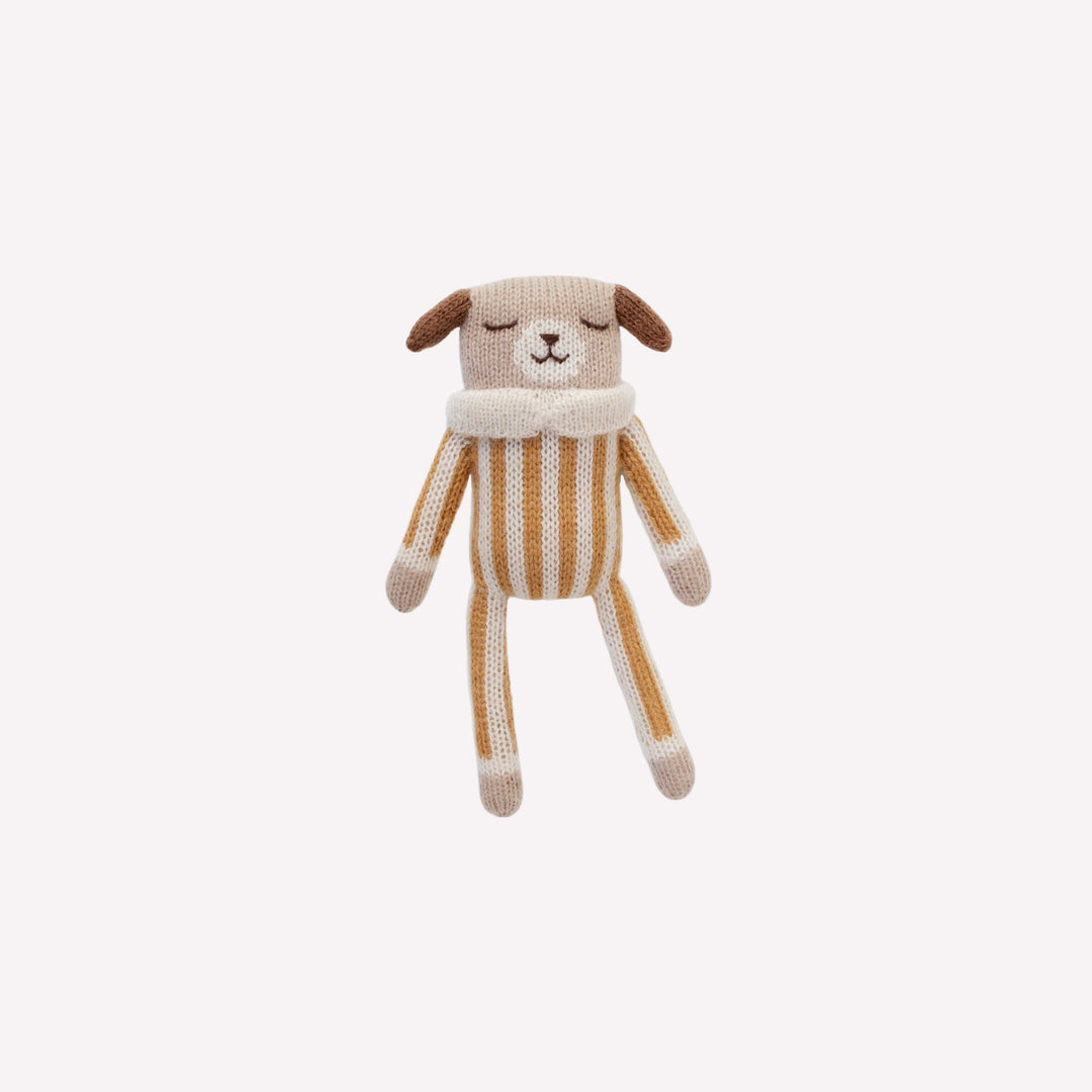 Puppy, ochre striped jumpsuit