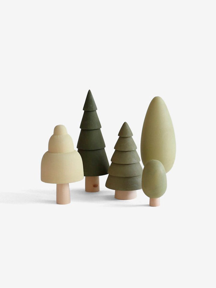 Wooden Forest Trees - Set of 5