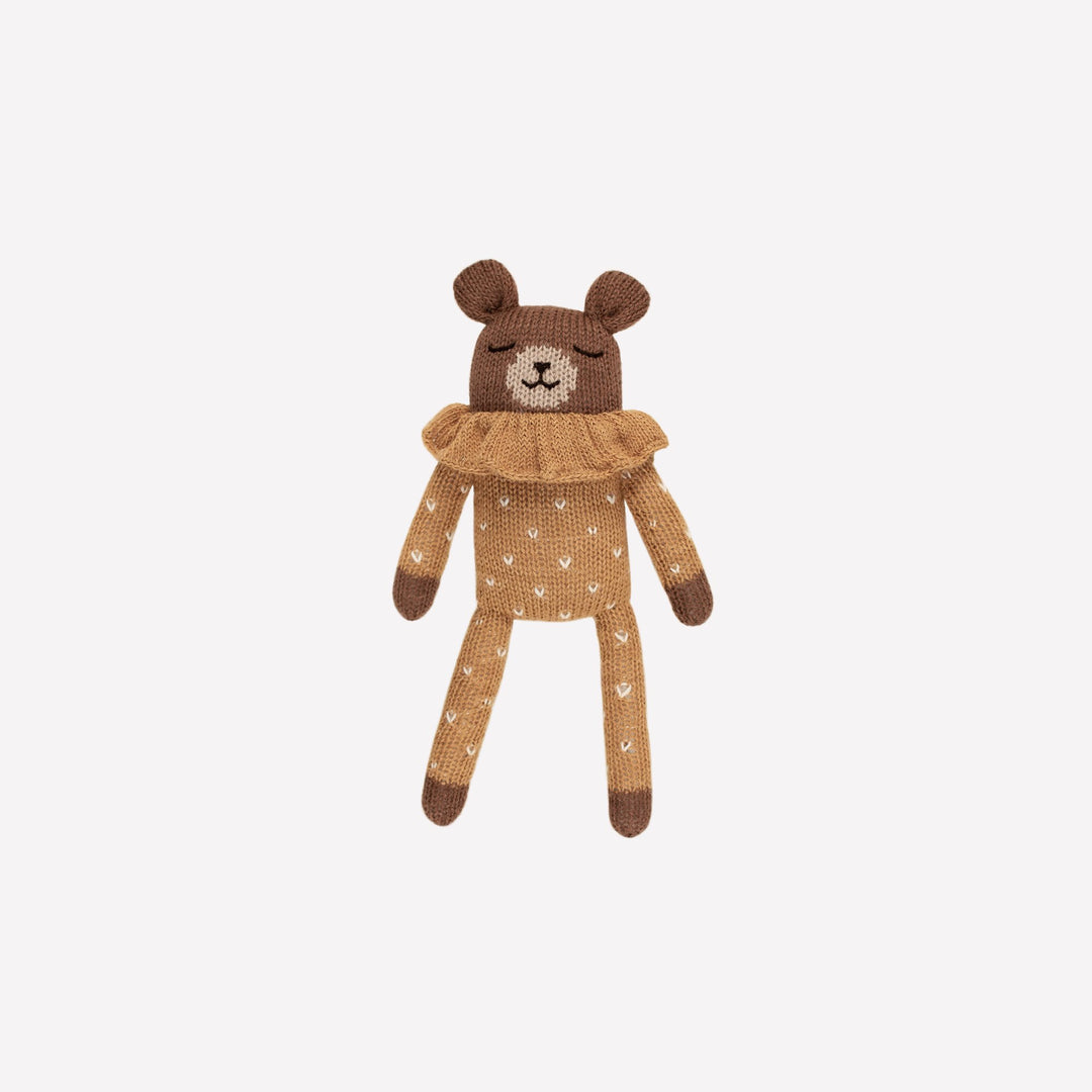 Teddy, ochre dots pyjamas